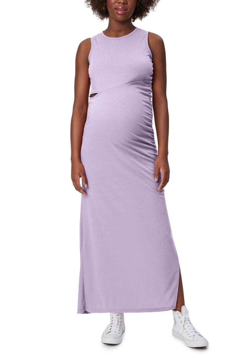 Cutout Maternity Maxi Dress, Main, color, LAVENDER