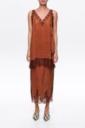BIMBA Y LOLA Lace Trim Wrap Midi Skirt