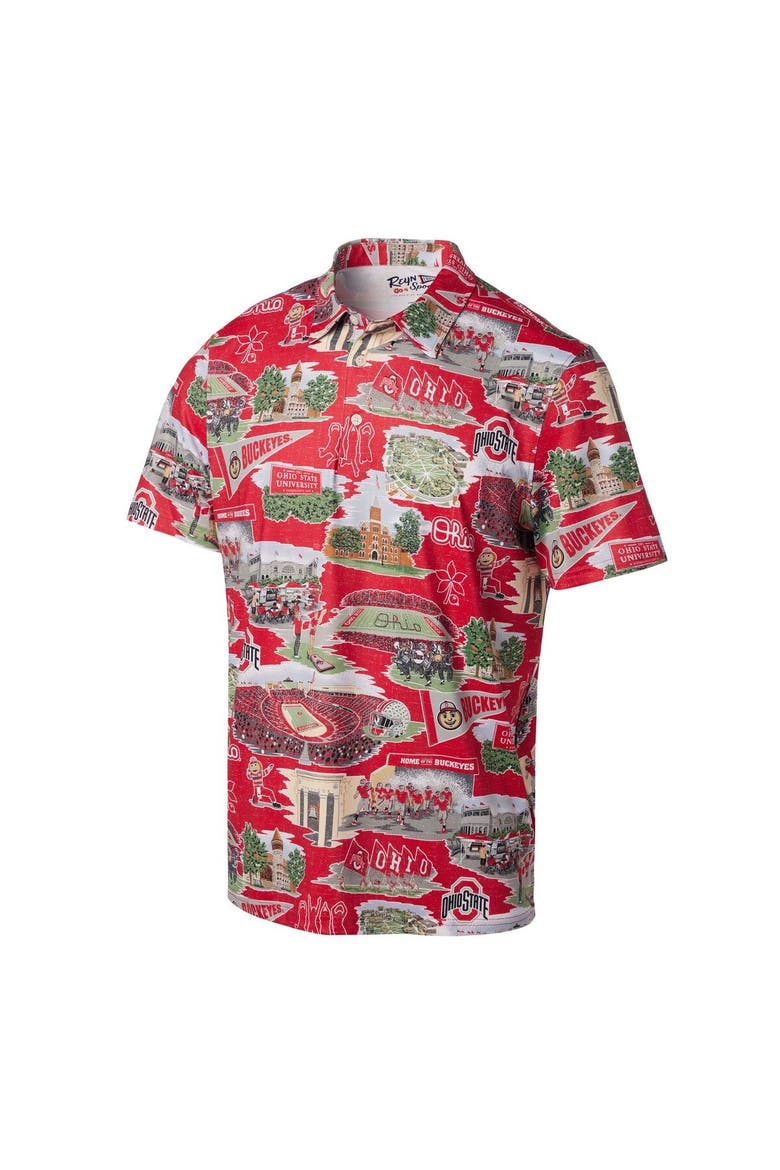 Men's Reyn Spooner Scarlet Ohio State Buckeyes Scenic Polo, Alternate, color, Scarlet