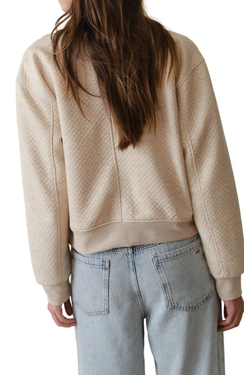 Marine Layer Corbet Quilted Bomber Jacket, Alternate, color, Oatmeal Heather