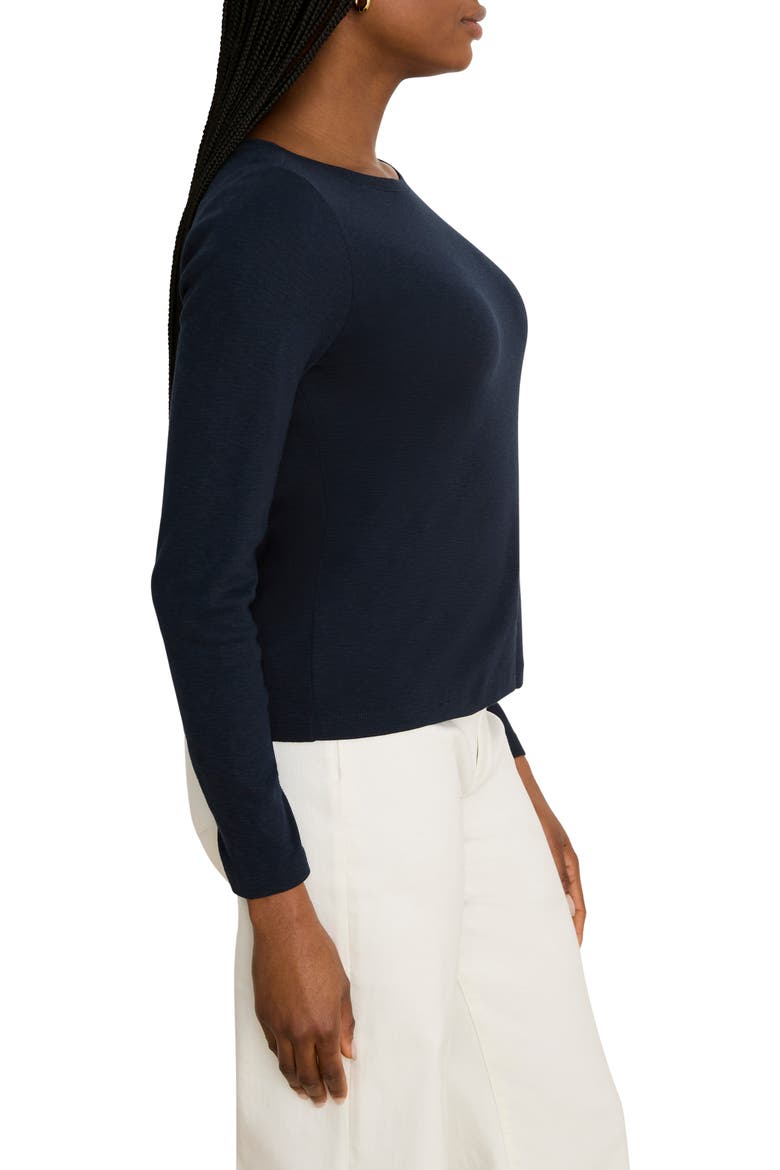 Cape Rib Cotton Blend Boat Neck Top, Alternate, color, DARK INDIGO