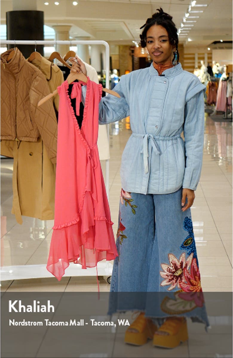 Jasmine Ruffle Halter Wrap Dress, sales video thumbnail