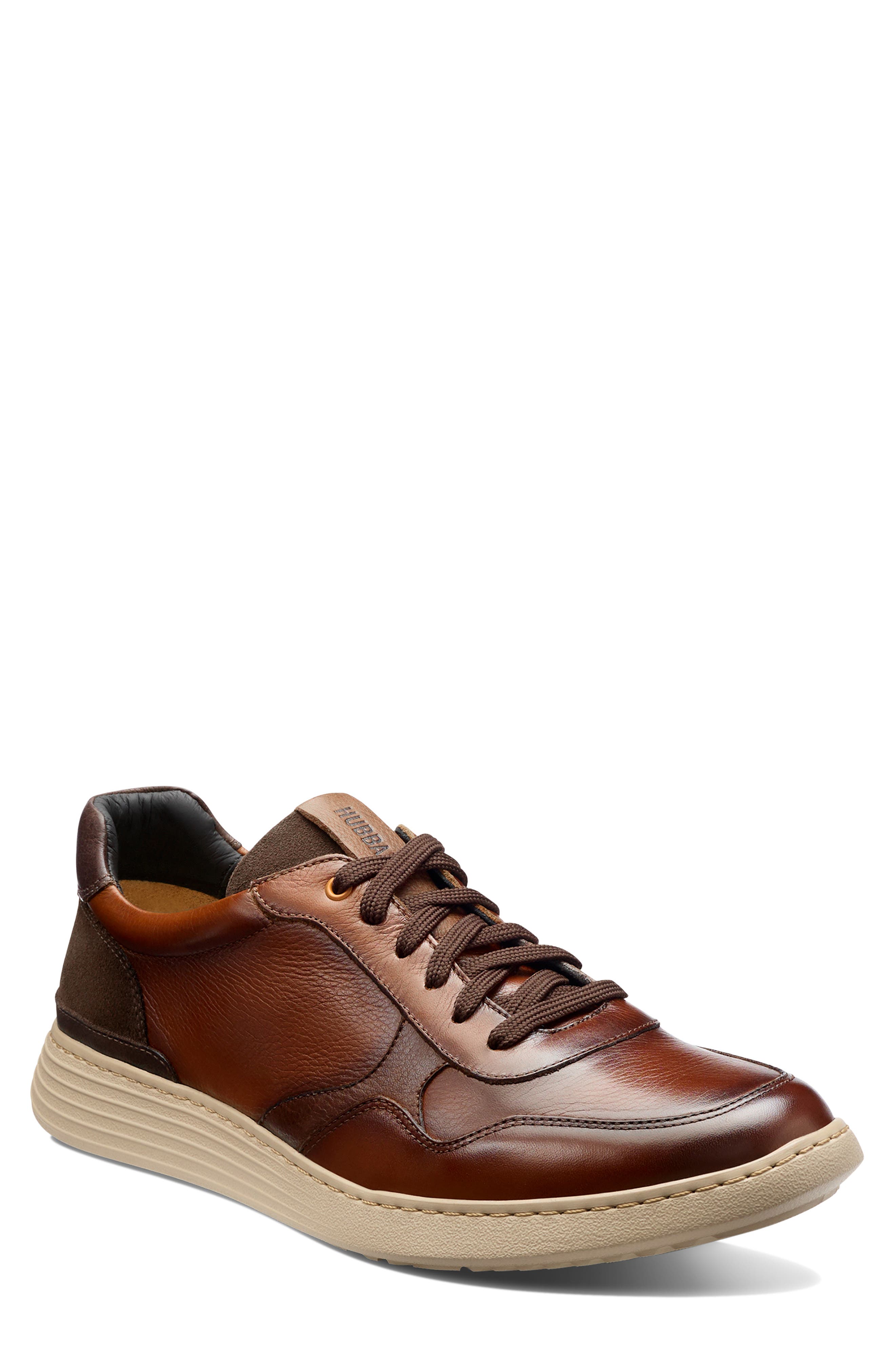 Featherlight Napa Sneaker, Main, color, BOURBON LEATHER