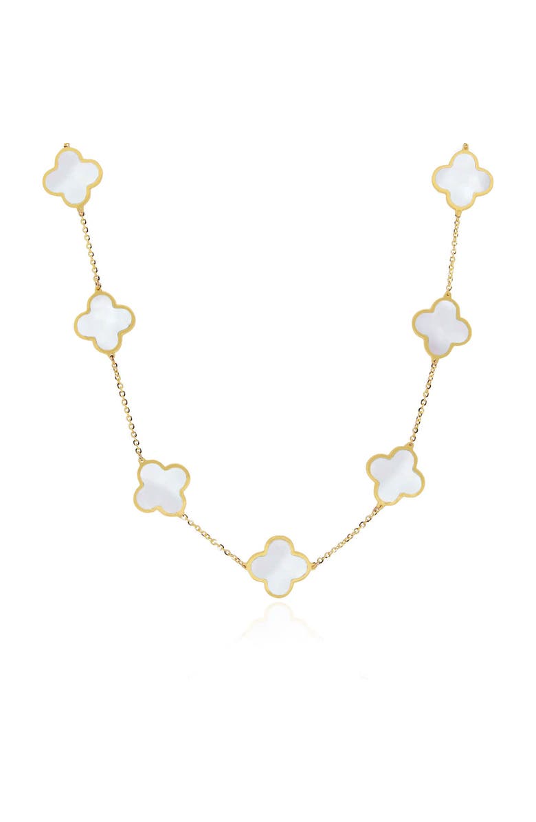 The Lovery Fine Jewelry Large Mother of Pearl Clover Necklace, Main, color, Mother Of Pearl