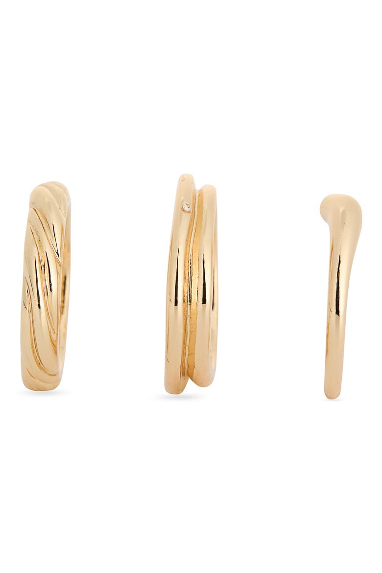 Set of 3 Twisted Assorted Band Rings, Alternate, color, GOLD