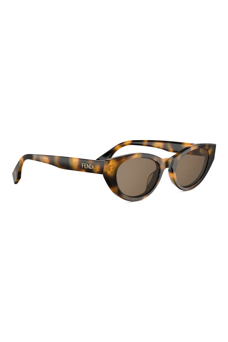 Lettering 51mm Oval Sunglasses, Alternate, color, DARK HAVANA / BROWN