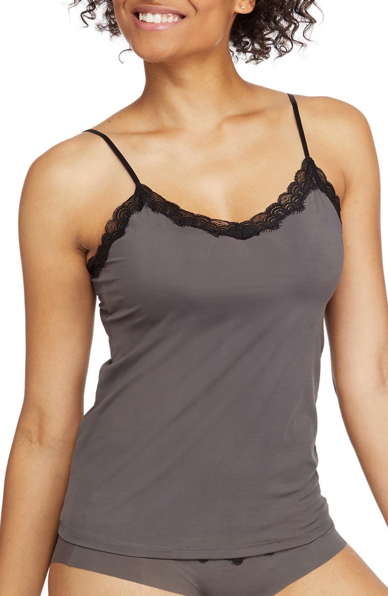 Uwila Warrior Soft Seamless Camisole with Lace, Main, color, Shale