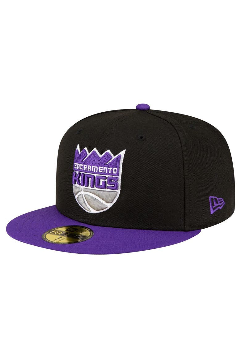 Men's New Era Black/Purple Sacramento Kings 2-Tone 59FIFTY Fitted Hat, Main, color, Black