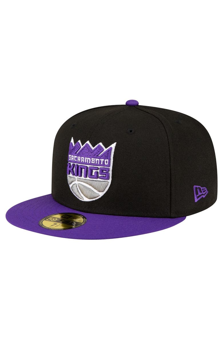 New Era Men's New Era Black/Purple Sacramento Kings 2-Tone 59FIFTY Fitted Hat, Main, color, Black