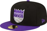 New Era Men's New Era Black/Purple Sacramento Kings 2-Tone 59FIFTY Fitted Hat