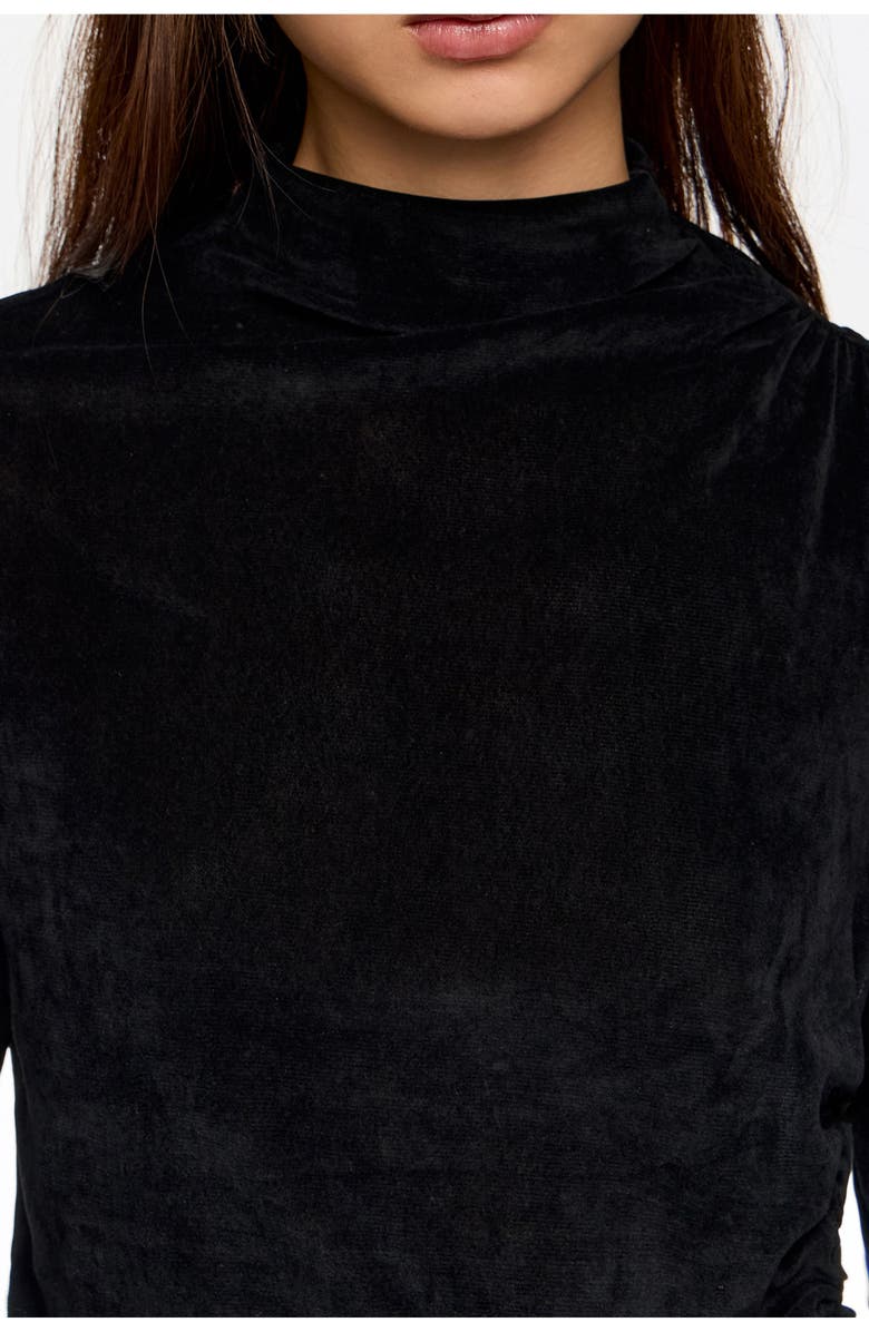 Bimba y Lola Ruched Fluid Top, Alternate, color, Black