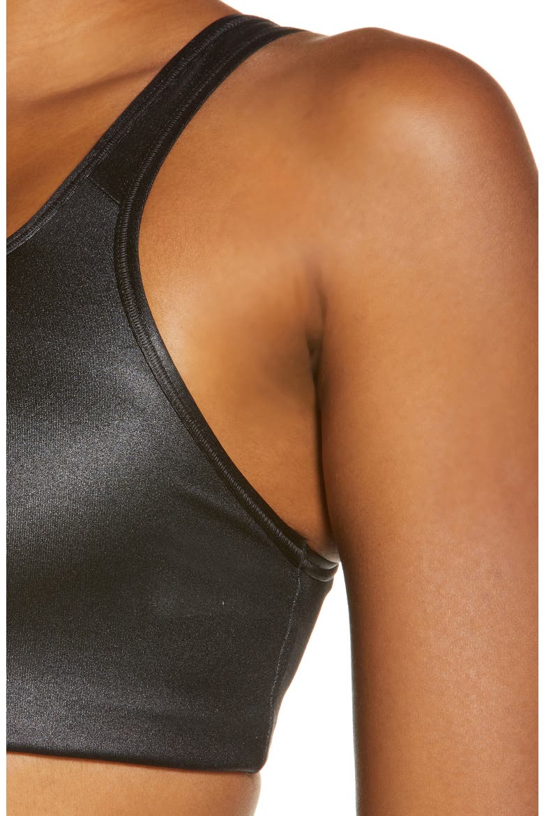 Dri-FIT Medium Support Swoosh Sports Bra, Alternate, color, BLACK/ WHITE