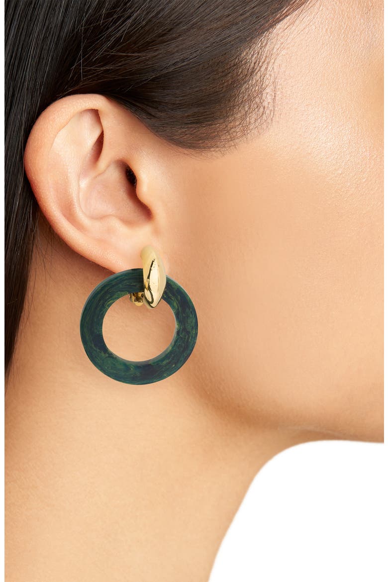 Knocker Clip-On Earrings, Alternate, color, POLISHED GOLD