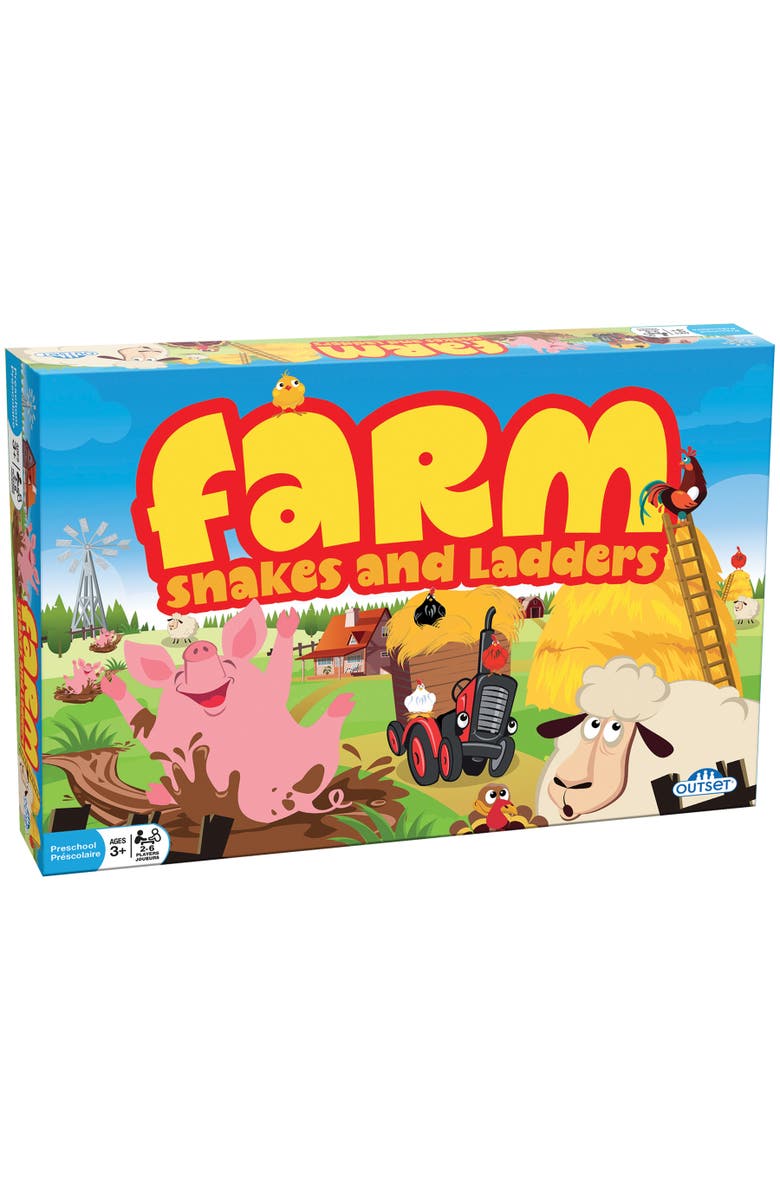 Outset Farm Snakes And Ladders Board Game, Main, color, Multicolored