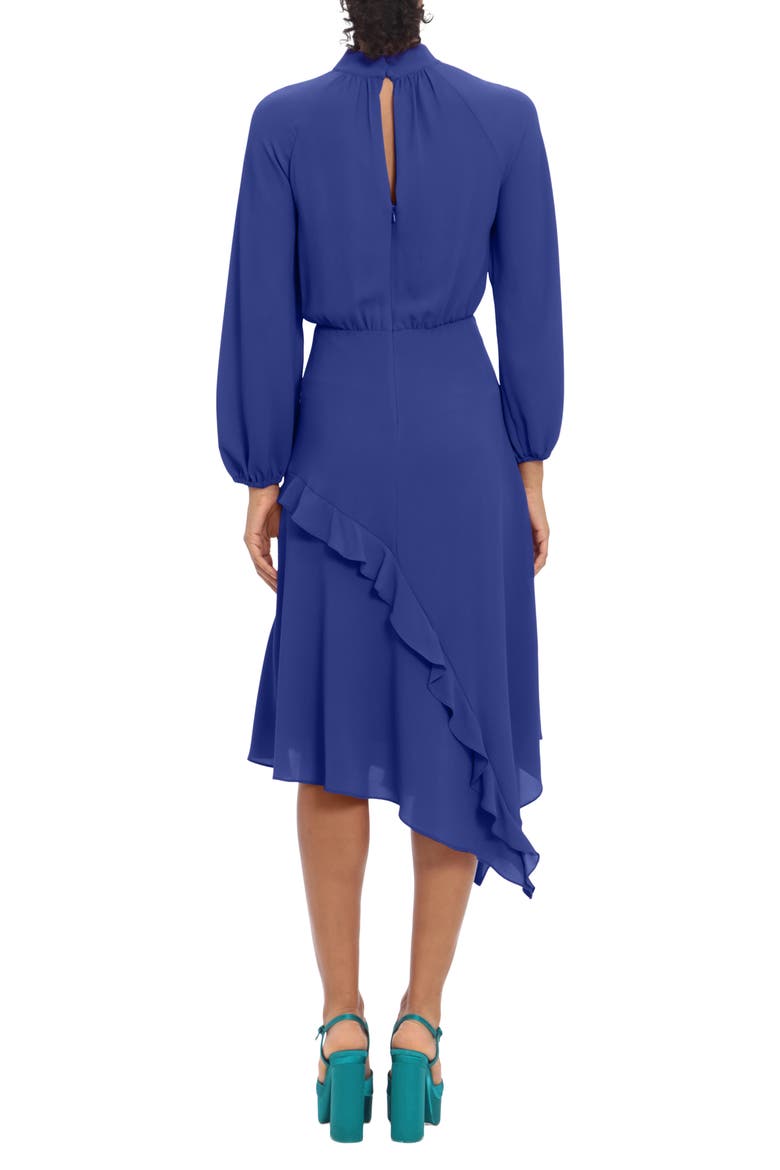 Ruffle Long Sleeve Midi Dress, Alternate, color, SODALITE BLUE