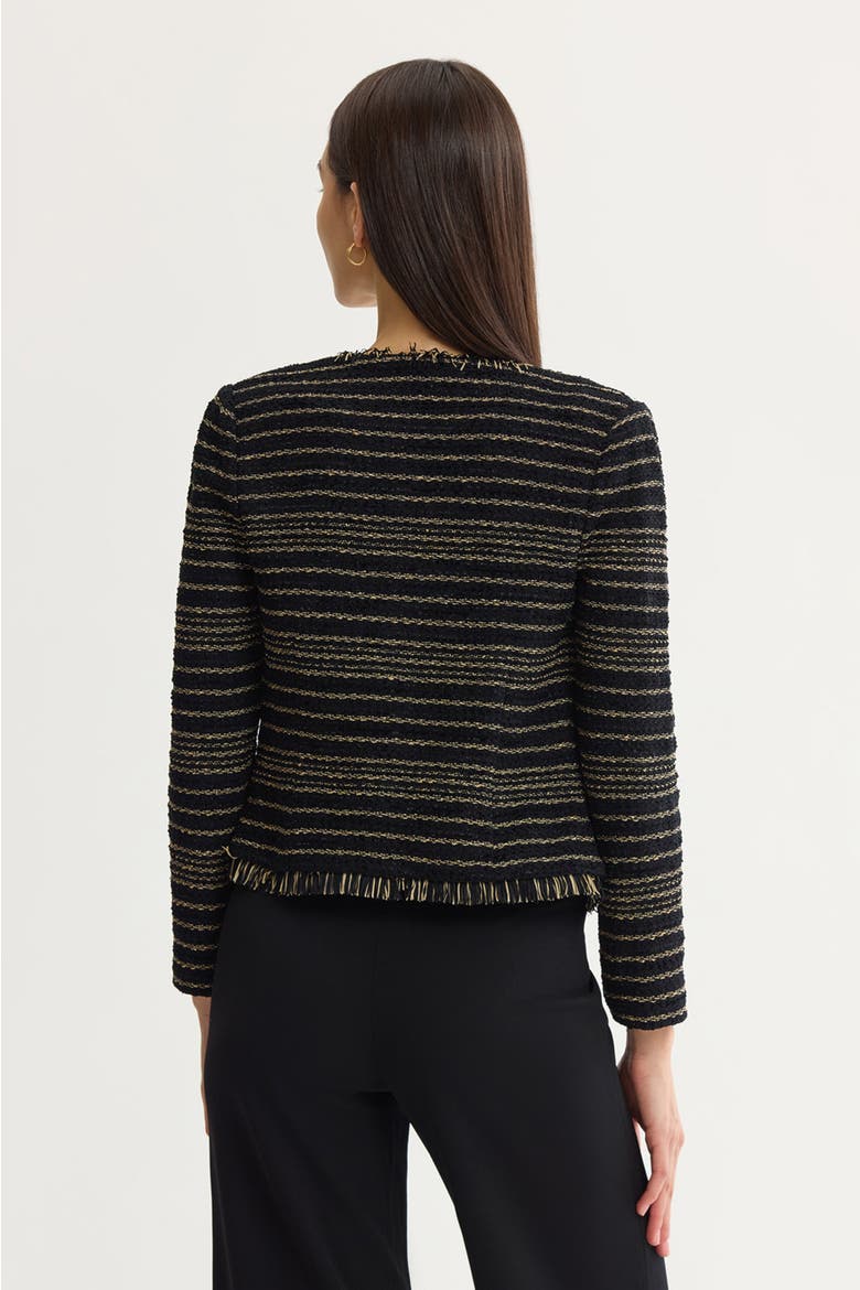 Lurex Tweed Knit Jacket, Alternate, color, Black/Gold