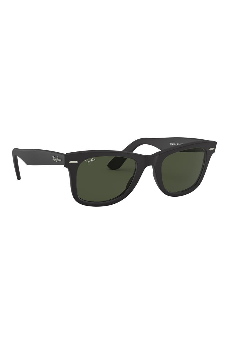 52mm Square Sunglasses, Alternate, color, MATTE BLACK / GREEN