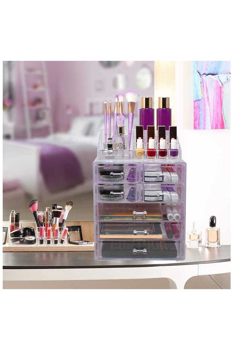 Makeup and Jewelry Storage Case Display Set - Tie-Dye, Alternate, color, TIE-DYE