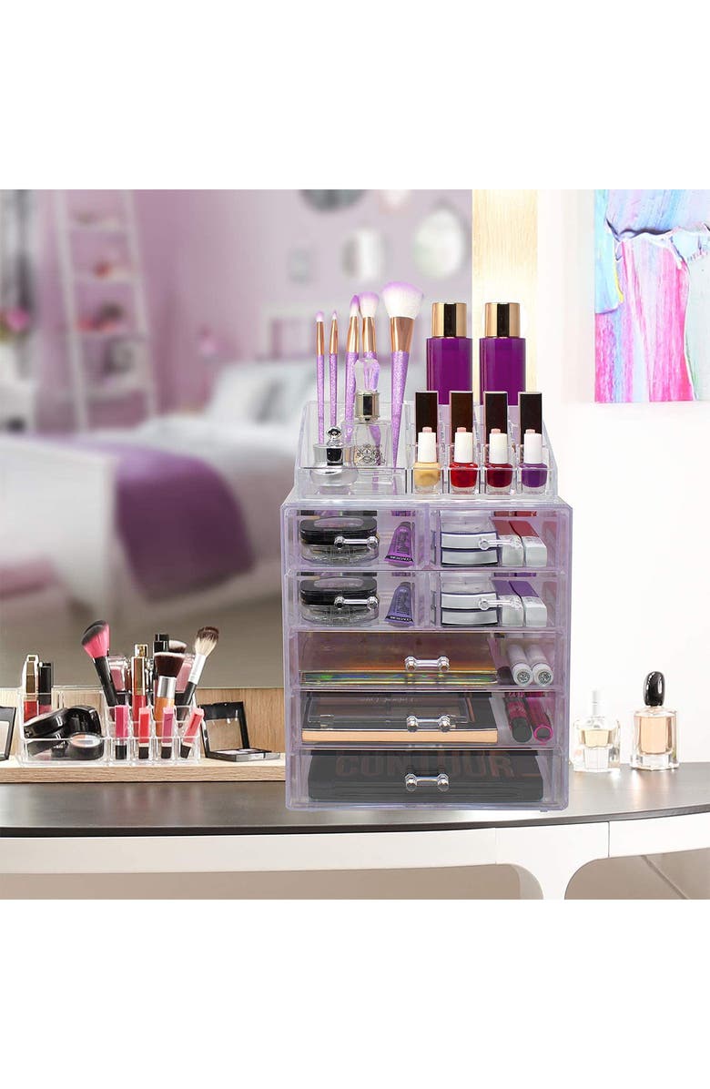 SORBUS Makeup and Jewelry Storage Case Display Set - Tie-Dye, Alternate, color, Tie-Dye