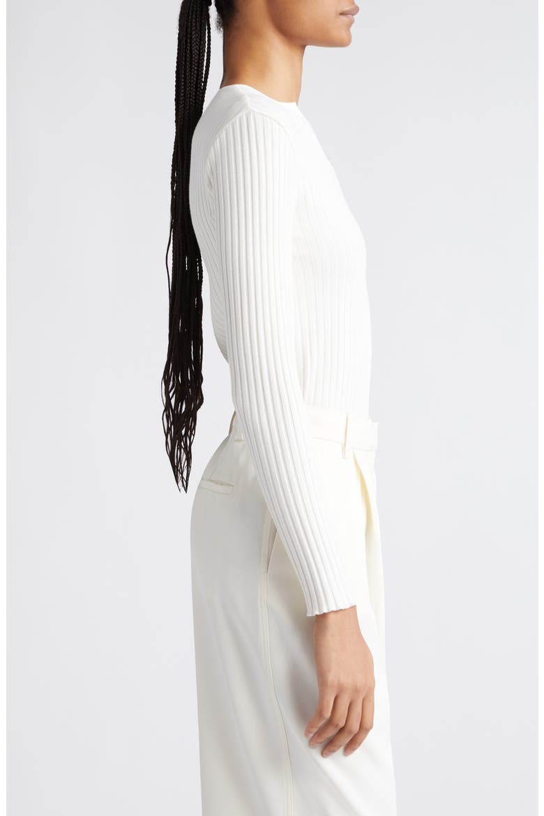 Cotton Blend Rib Henley Sweater, Alternate, color, OFF WHITE