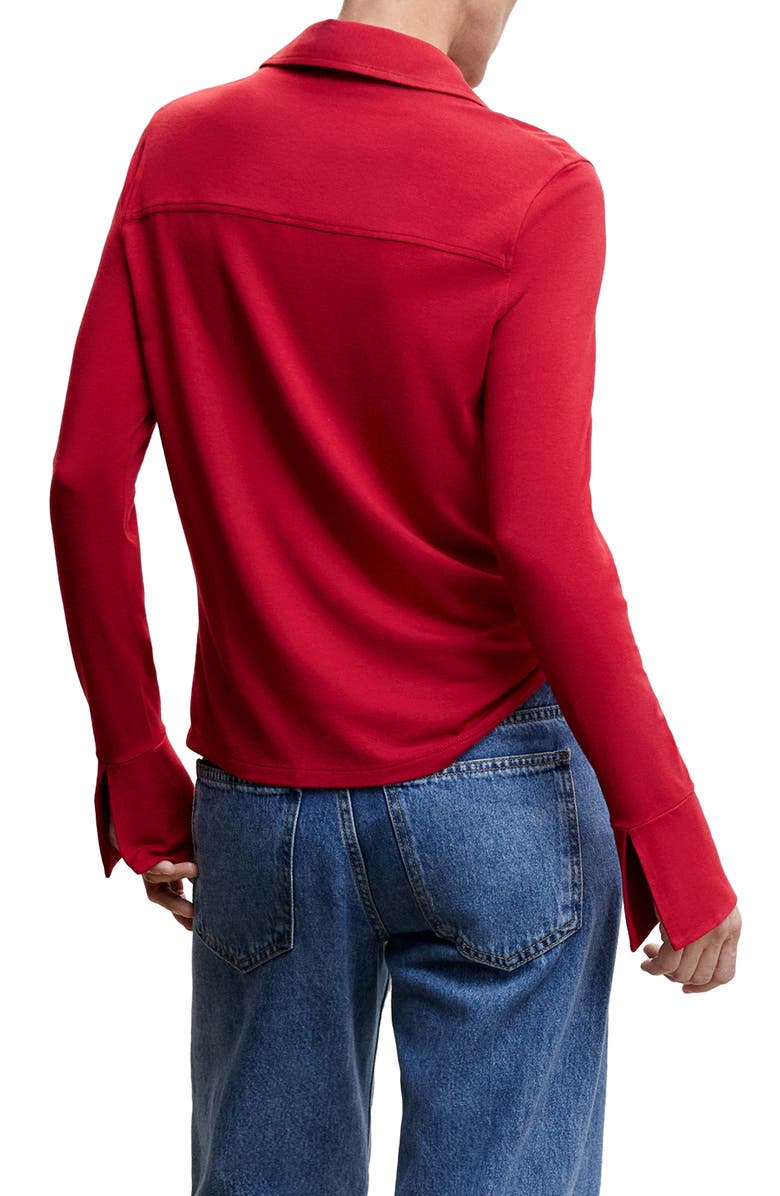 MANGO Long Sleeve Button-Up Top, Alternate, color, 