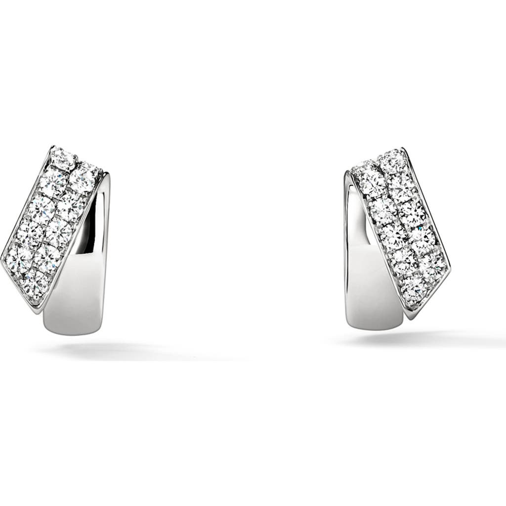Hearts On Fire Inside Out Diamond Flip Huggie Hoop Earrings