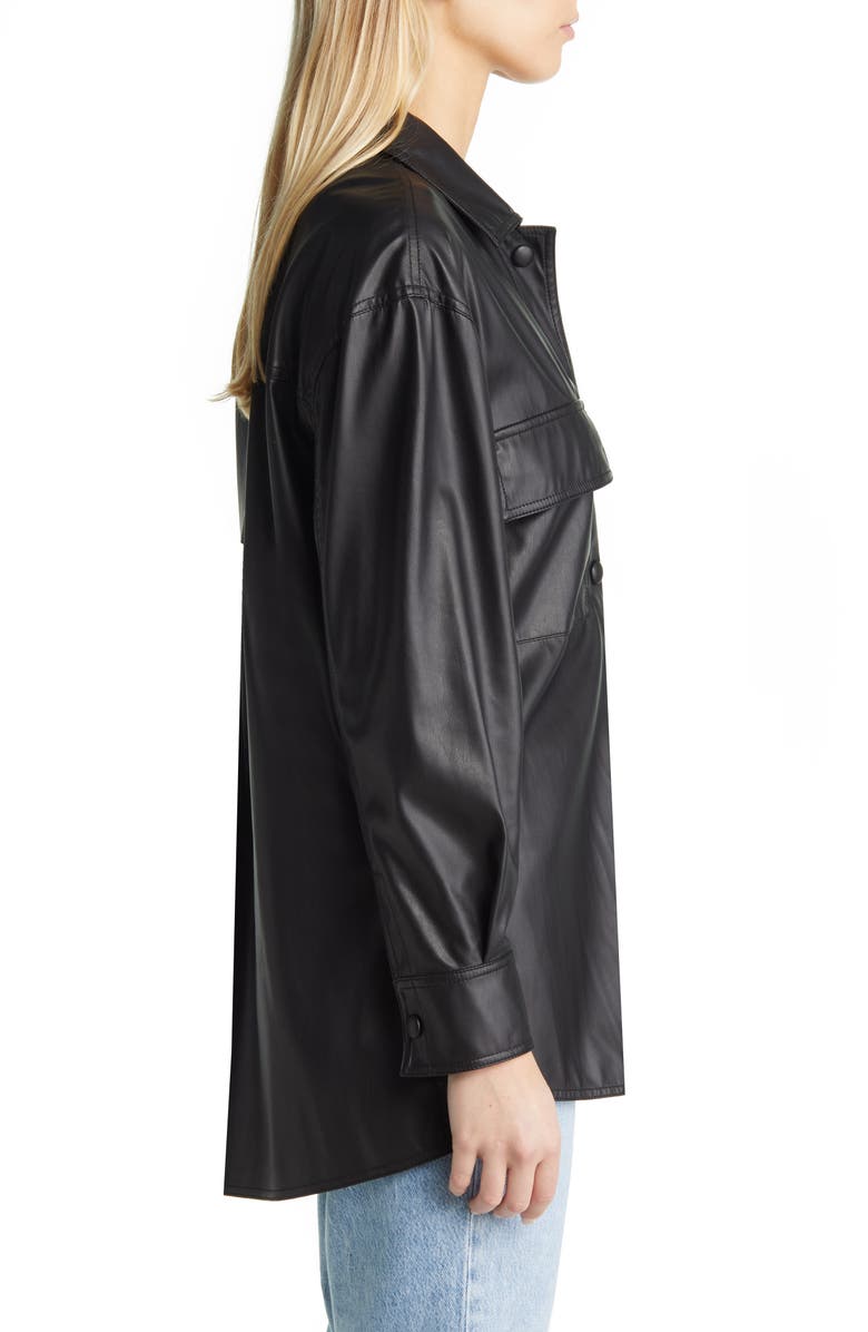 Vince Camuto Faux Leather Shirt Jacket, Alternate, color, 