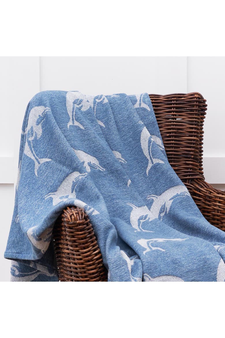 Dolphin Blue Throw Blanket, Alternate, color, Blue