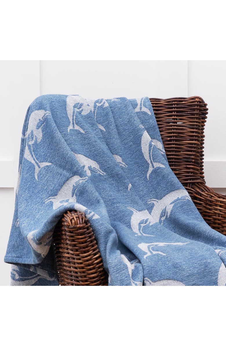 C&F Home Dolphin Blue Throw Blanket, Alternate, color, Blue
