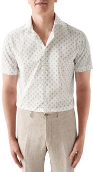 Eton Contemporary Fit Drink Print Short Sleeve Shirt