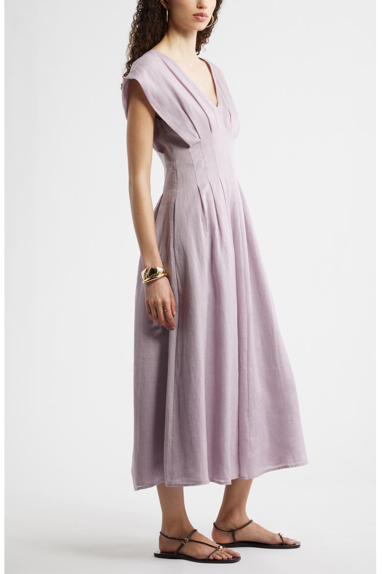 Pleat Waist A-Line Dress, Alternate, color, PURPLE FOG