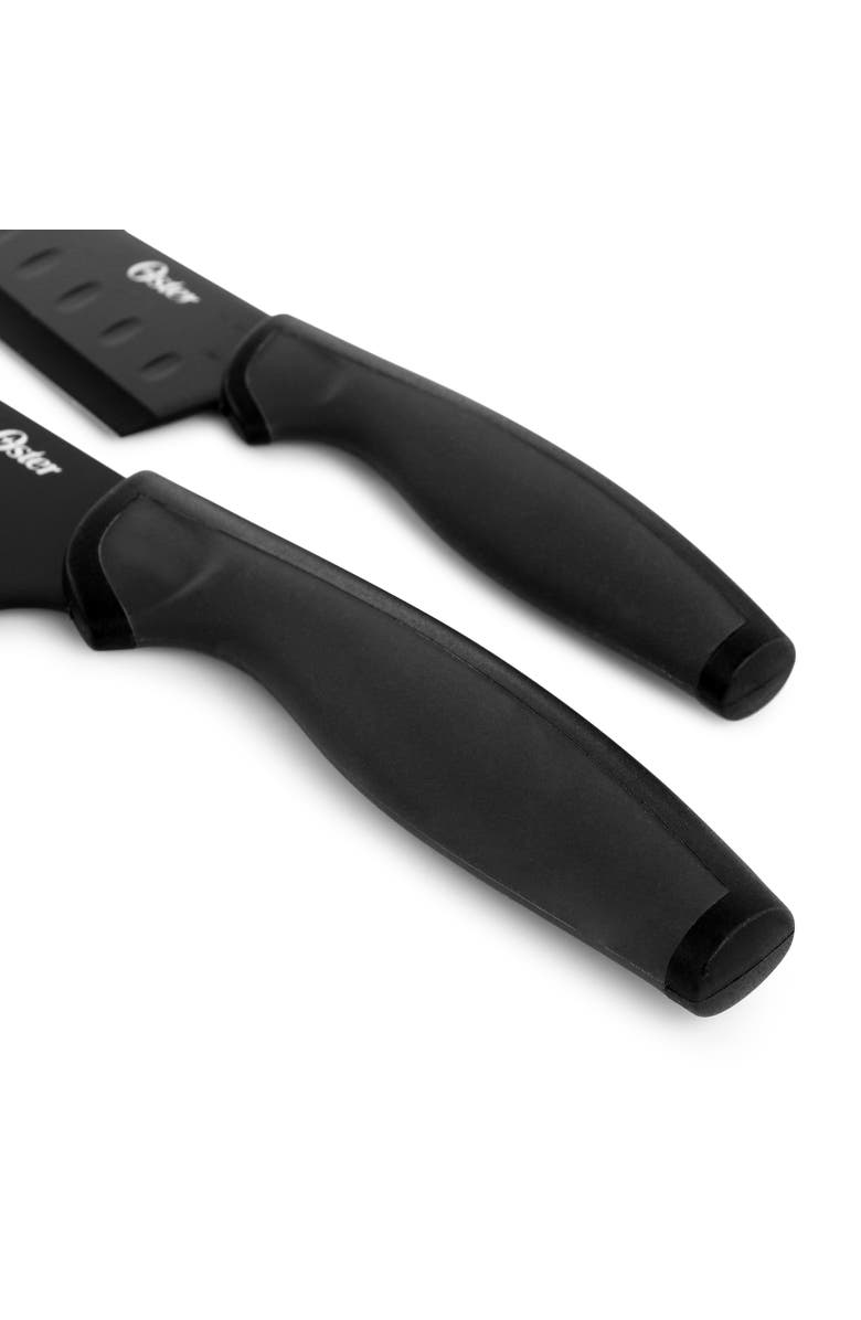 OSTER Slice Craft 2 Piece Stainless Steel Santoku Knife Set, Alternate, color, Black