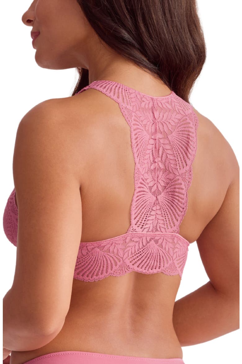 Belle Epoque Racerback Lace & Microfiber Bralette, Alternate, color, LIPSTICK