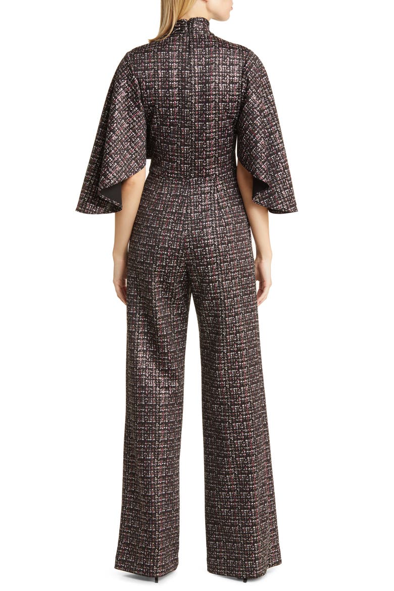 Coralia Tie Neck Tweed Jumpsuit, Alternate, color, WOOLEN ESSENCE