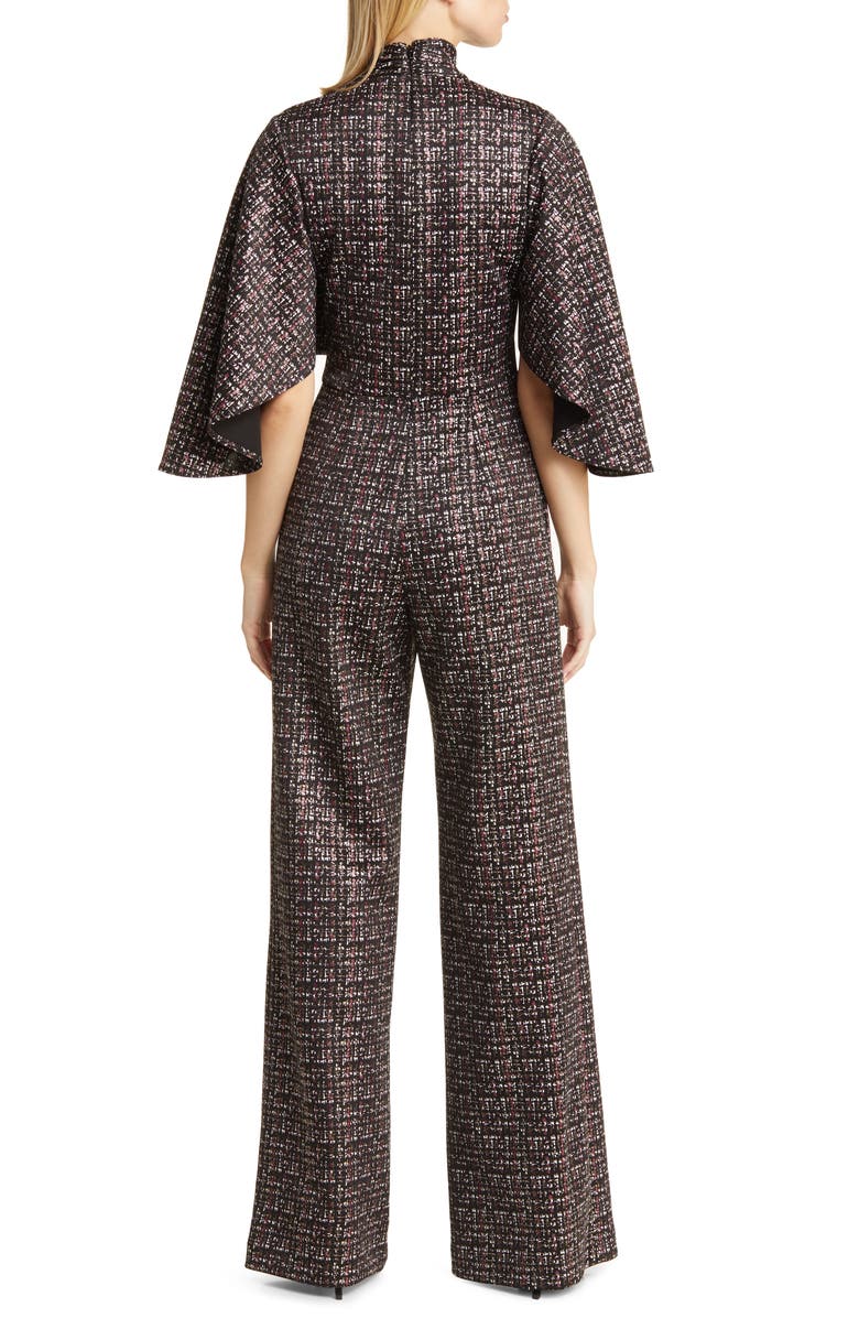 Black Halo Coralia Tie Neck Tweed Jumpsuit, Alternate, color,