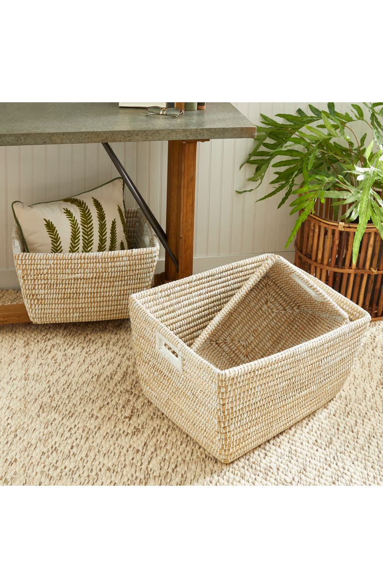 Napa Home & Garden Rivergrass Rectangular Baskets With Handles Set of 3, Alternate, color,