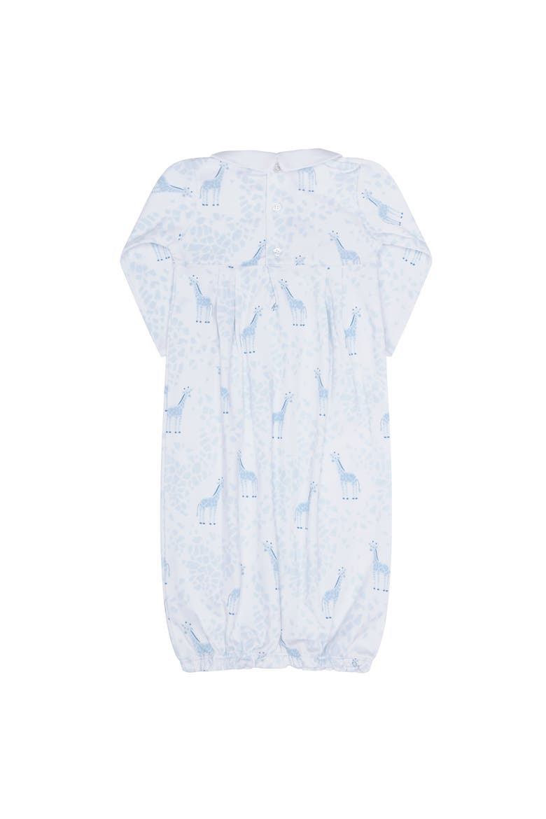 Blue Giraffe Print Smocked Gown - Baby, Alternate, color, Blue