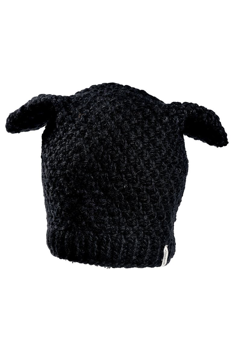 Nirvanna Designs Bear Ear Beanie, Alternate, color, Black
