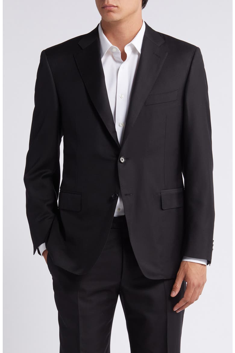 Solid Wool Suit, Alternate, color, BLACK