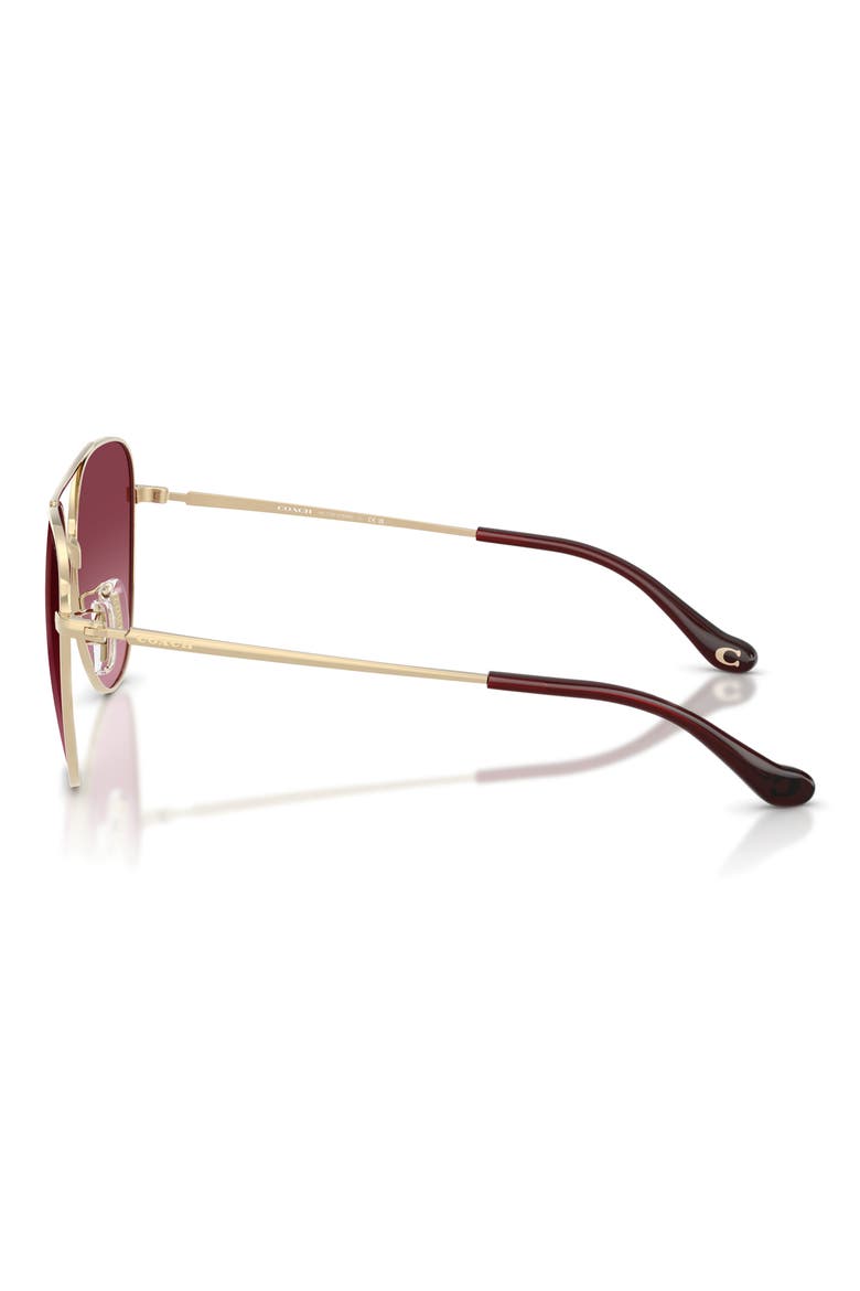 56mm Gradient Pilot Sunglasses, Alternate, color, LIGHT GOLD / MERLOT GRADIENT