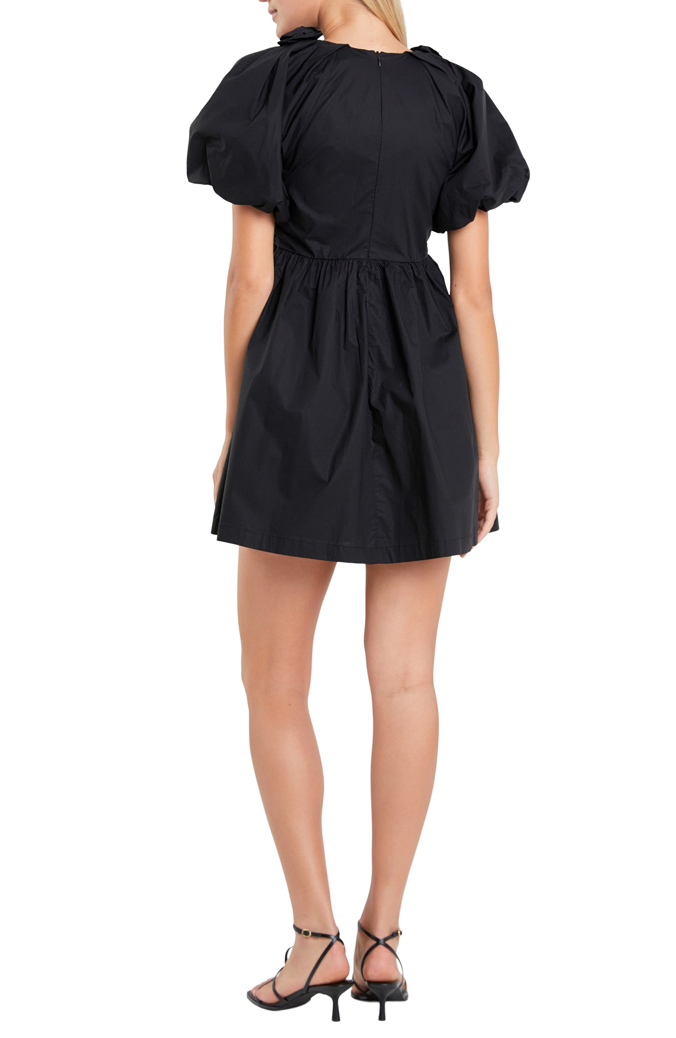 Flower Neckline Flare Minidress - image 2