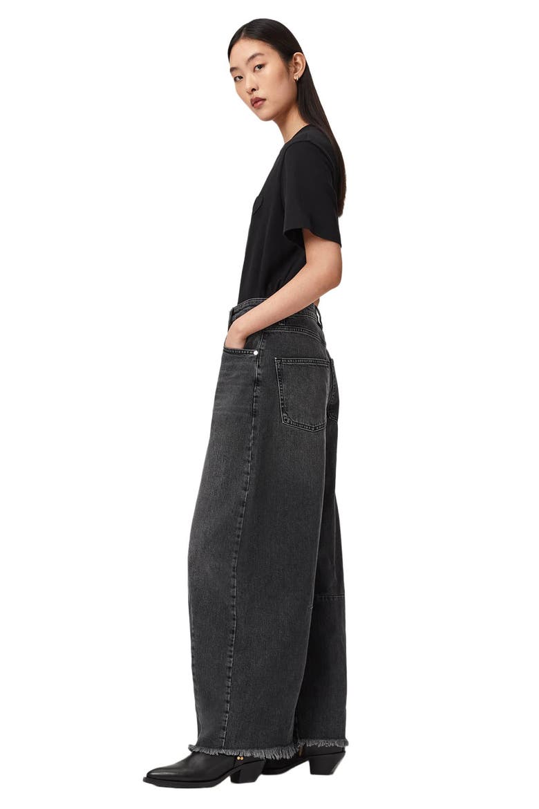 Payton Barrel Leg Jeans, Alternate, color, WASHED BLACK