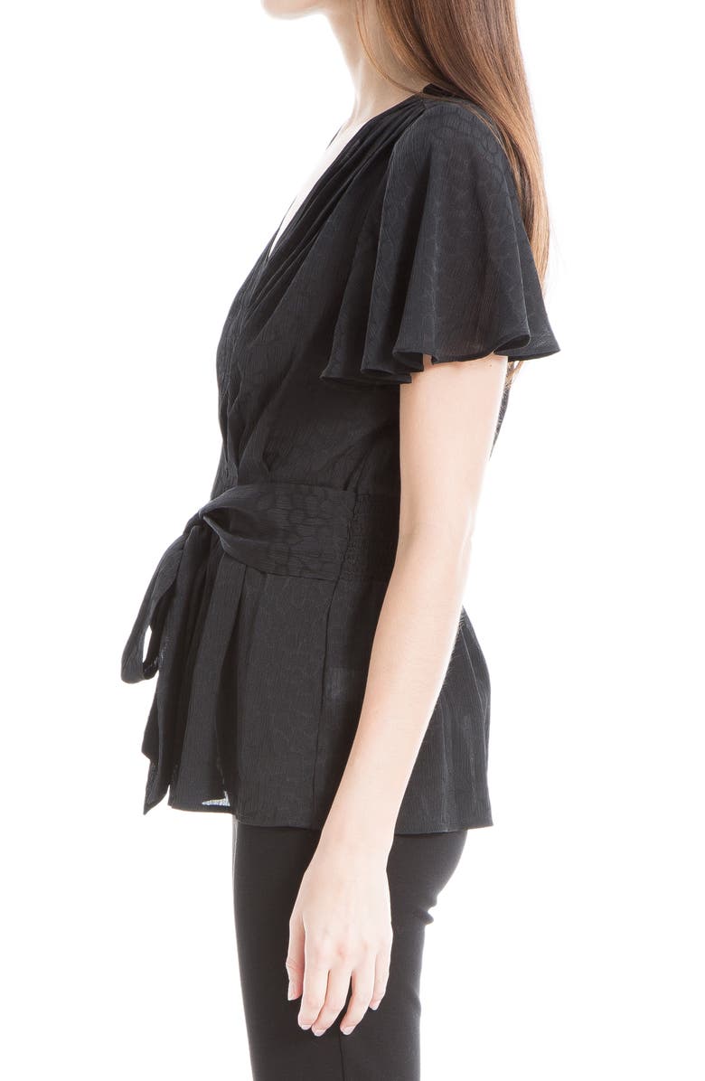 MAX STUDIO Satin Flutter Sleeve Blouse, Alternate, color,