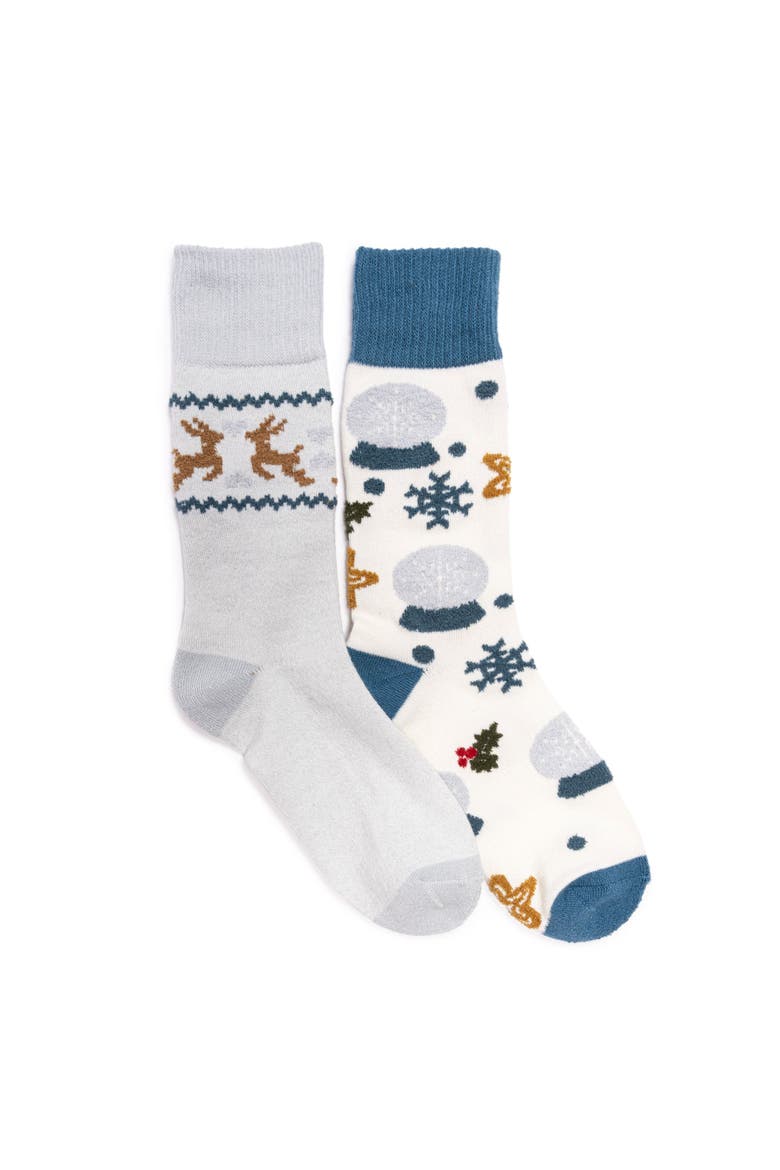 Women's 2 Pair Pack Novelty Cozy Lounge Socks, Main, color, Blue