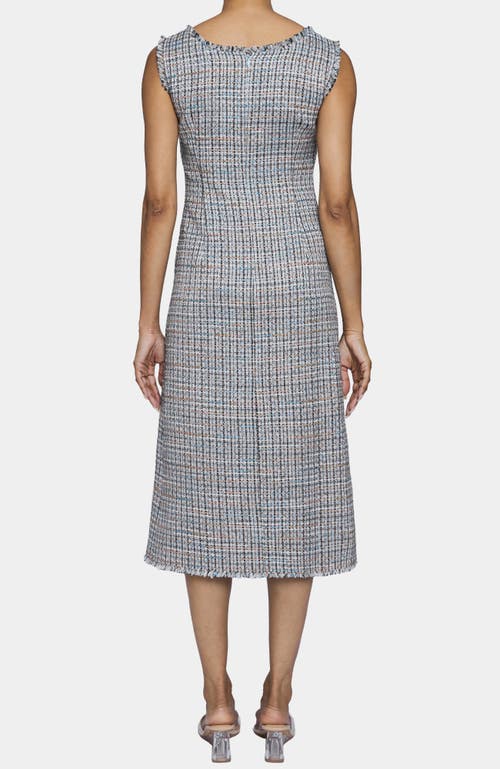 Santorelli Fanny Sleeveless Midi Sheath Dress In Gray