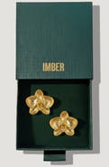 IMBER Orchid Flower Statement Stud Earrings