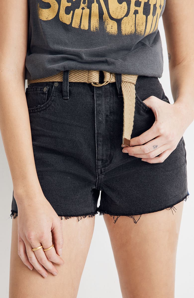 Madewell Momjean Cutoff Denim Shorts, Alternate, color, 