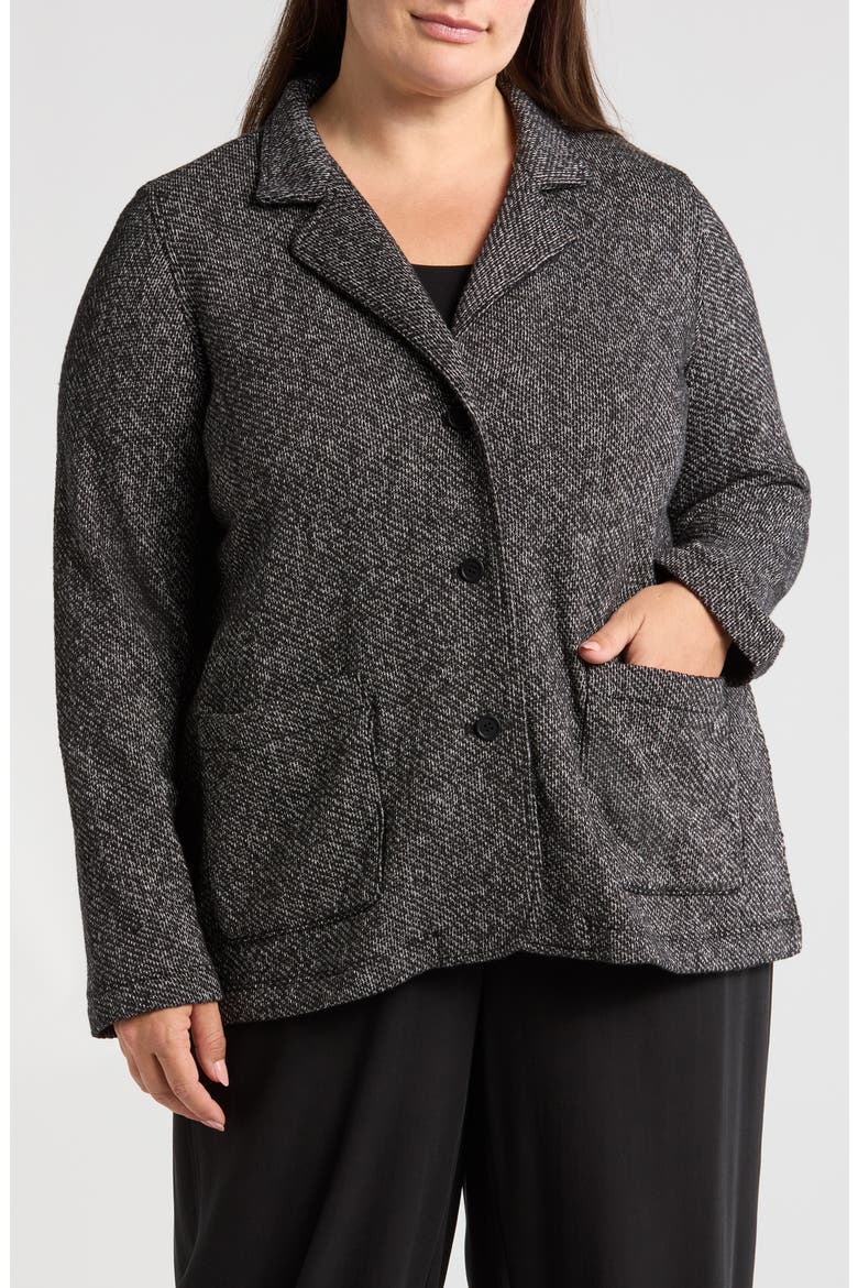 Organic Cotton Blazer, Alternate, color, BLACK/ WHITE