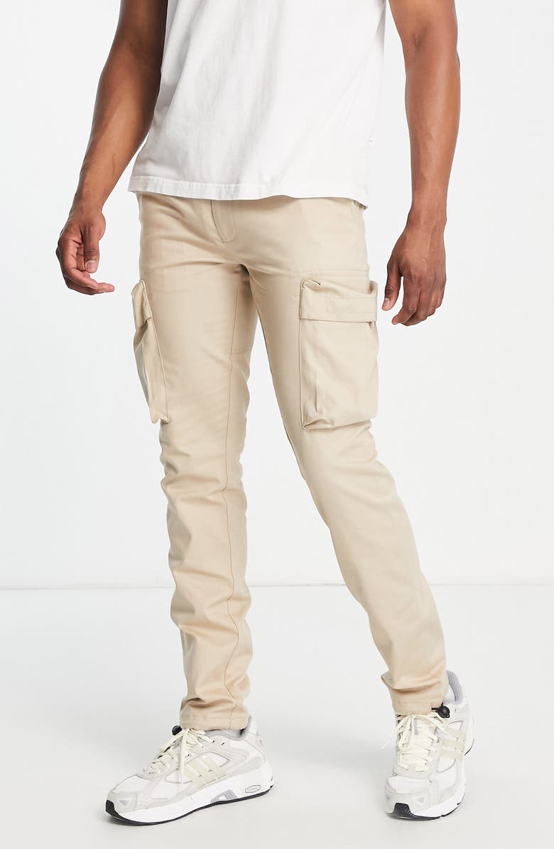Topman Skinny Cargo Joggers, Main, color, 