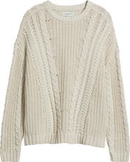 PacSun Magnolia Oversize Cable Stitch Cotton Sweater